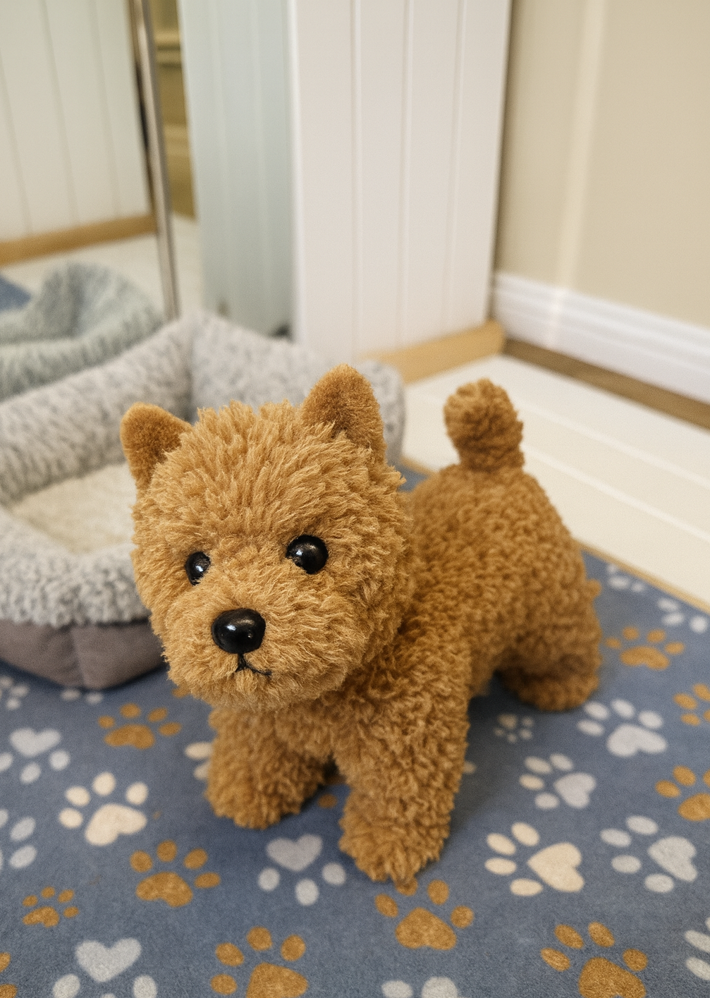 Brody's stuffed toy lookalike - Norwich Terrier at Dralion Kennels