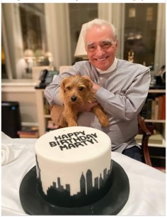 Martin Scorsese with his Norfolk Terrier