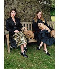 Princess Eugenie and Princess Beatrice with their Norfolk Terriers in Vogue