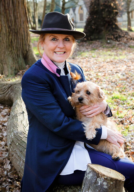 Sarah Ferguson with her Norfolk Terrier
