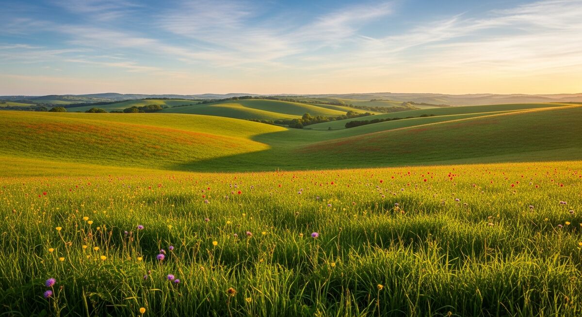 Beautiful countryside field